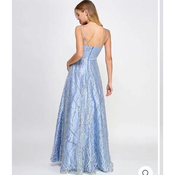 Say Yes To The Prom Juniors Glitter Tulle Embellished Ball Prom Gown 15/16 NWT - Picture 2 of 13